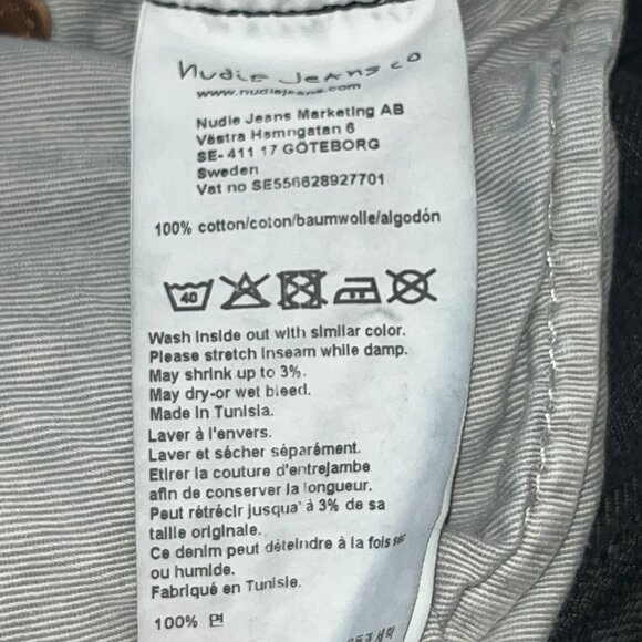 NUDIE JEANS CO. CLEAN EILEEN JEANS IN SHIMMERING BLACK WASH  WIDE LEG - W27 L 28 - Picture 15 of 16